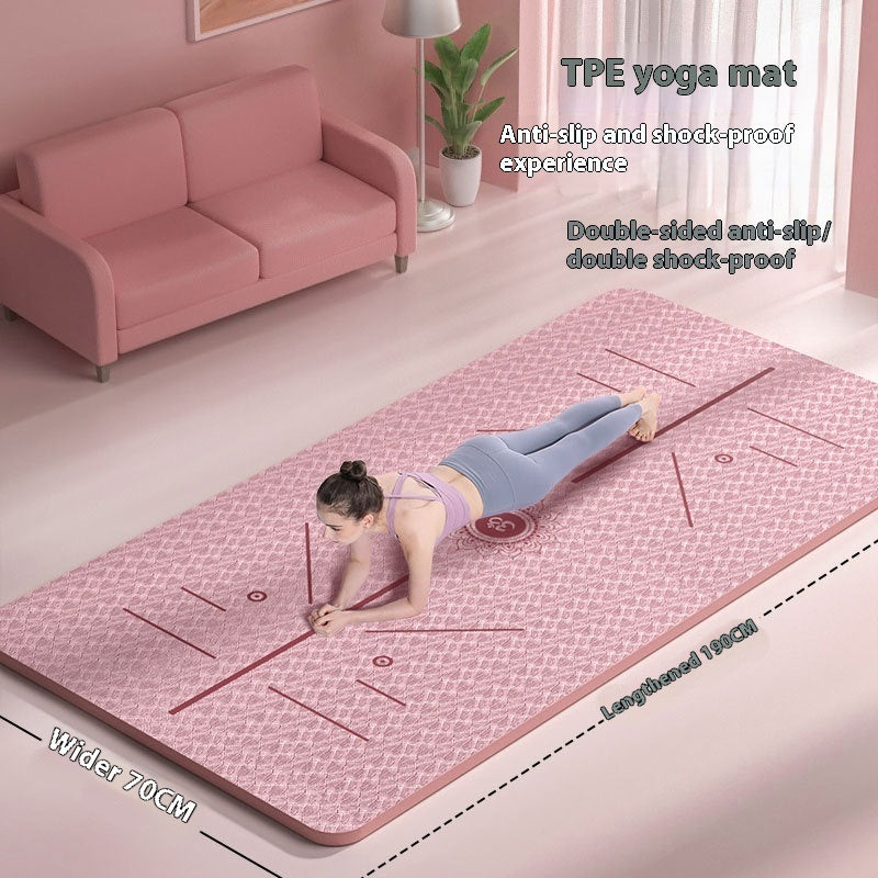 Non-Slip Gymnastic & Yoga Mat – Extra Wide, Eco-Friendly TPE with Alignment Guide - Power Fit Zone