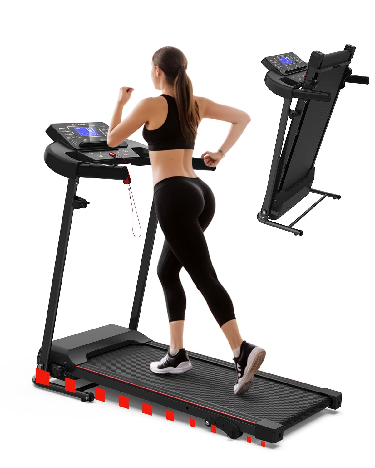 Foldable Treadmill with Incline – Compact Home Walking & Running Machine (2.5 HP, 12 HIIT Programs) - Power Fit Zone