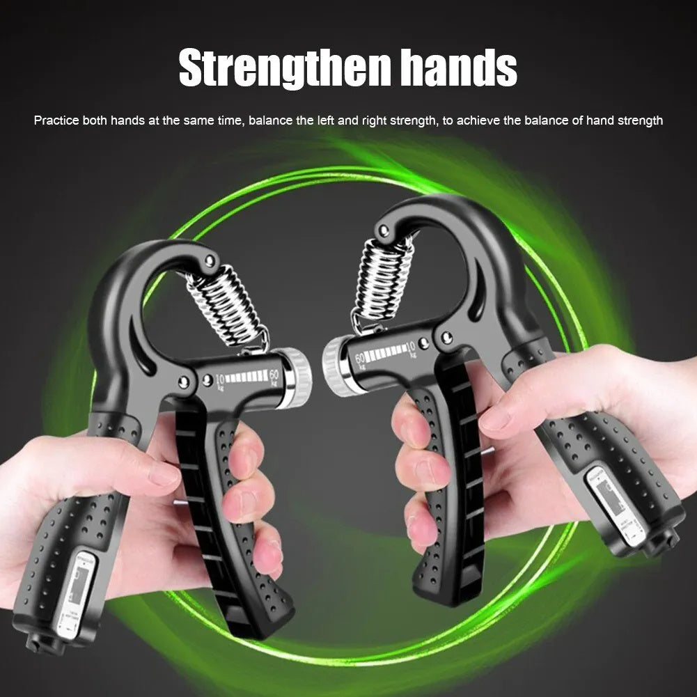 Adjustable Hand Grip Strengthener – Finger, Hand & Forearm Trainer with Built-In Counter - Power Fit Zone