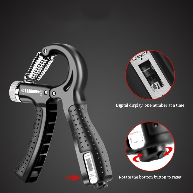 Adjustable Hand Grip Strengthener – Finger, Hand & Forearm Trainer with Built-In Counter - Power Fit Zone