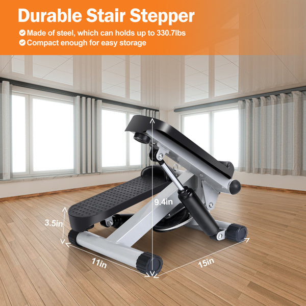 Mini Stepper Machine with Resistance Bands – Compact Full Body Workout Trainer - Power Fit Zone