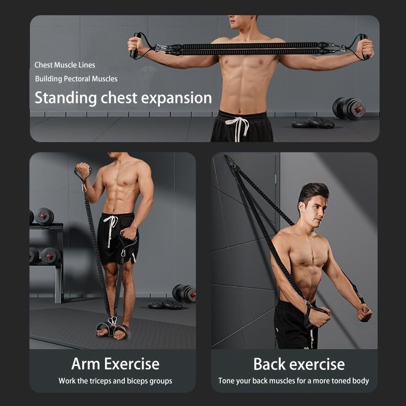 Adjustable Resistance Bands with Foot Pedals & Handles – Full Body Training Set - Power Fit Zone