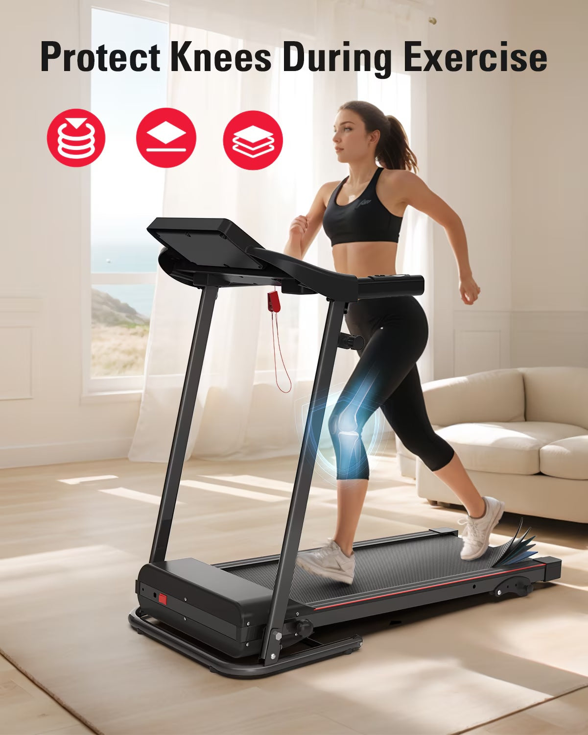 Foldable Treadmill with Incline – Compact Home Walking & Running Machine (2.5 HP, 12 HIIT Programs) - Power Fit Zone
