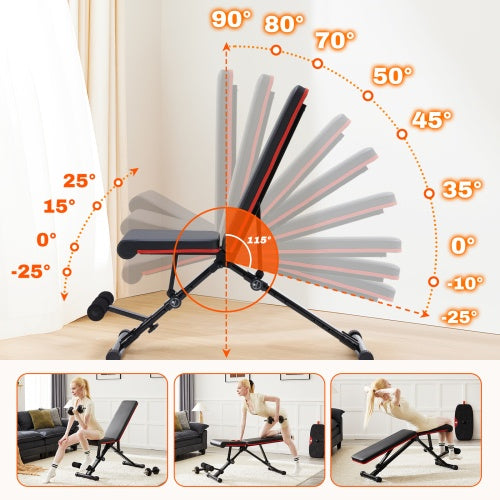 Adjustable Weight Bench – Foldable Incline/Decline Bench for Full Body Strength Training (795LB Capacity) - Power Fit Zone