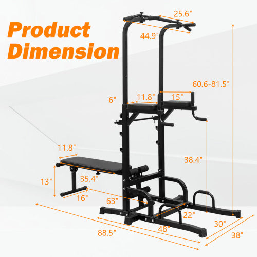 Power Tower with Bench – Multi-Function Pull-Up, Dip & Strength Training Station for Home Gyms - Power Fit Zone