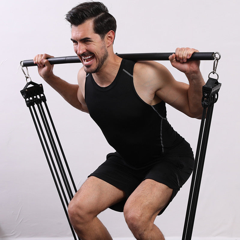 Pilates Bar with Bearing Ring – Portable Home Gym Stick for Full Body Workouts - Power Fit Zone