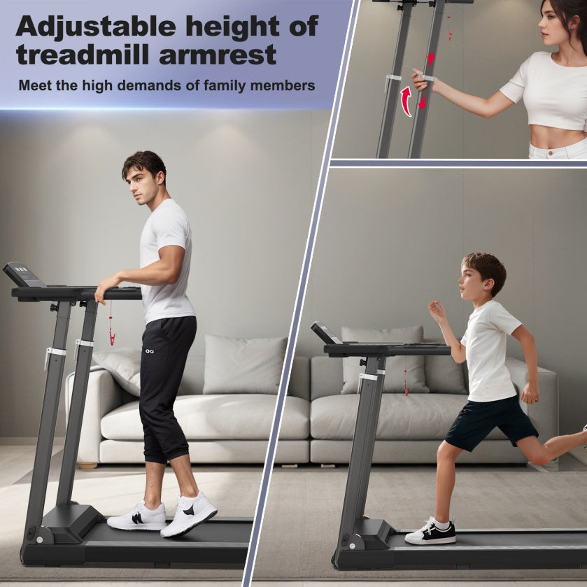 Foldable Treadmill JK68-6B – Bluetooth Music, Desk Workstation & Adjustable Height (3.0HP Motor) - Power Fit Zone