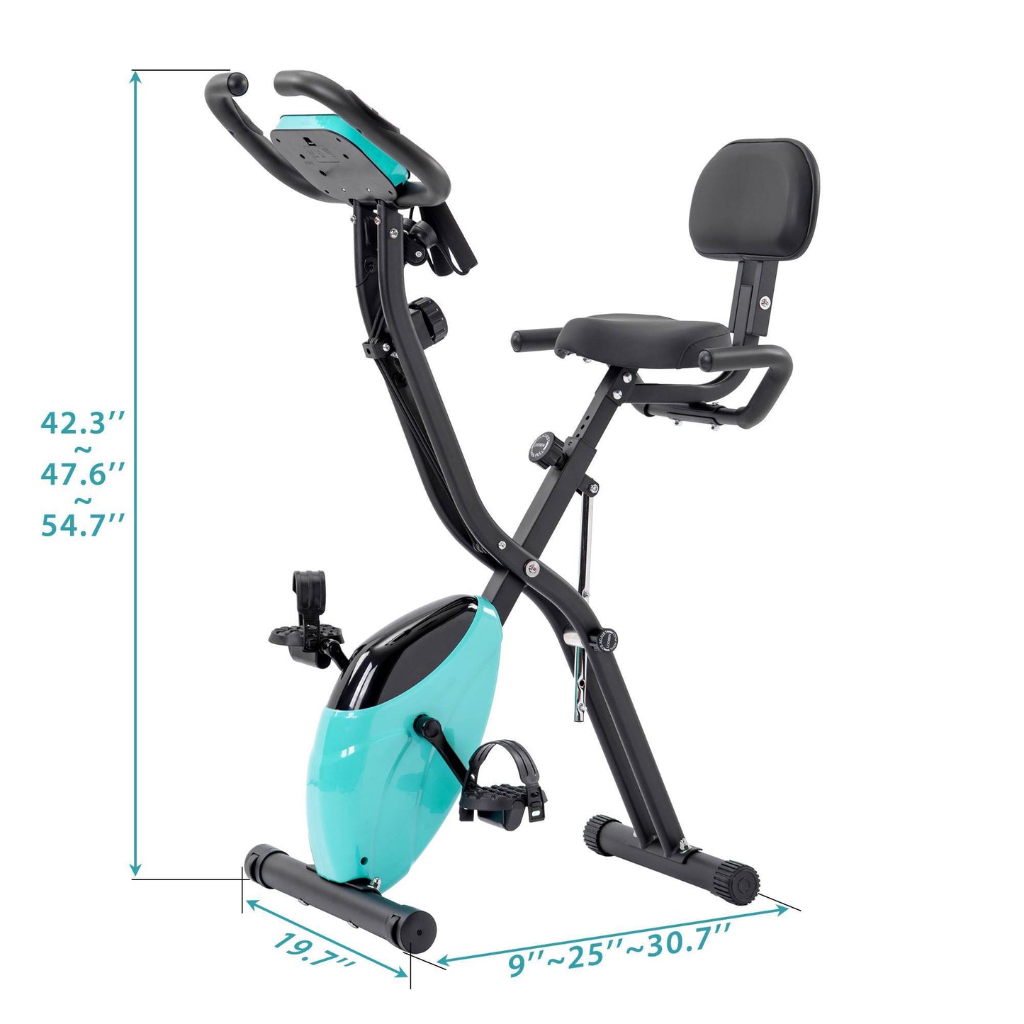 Folding Exercise Bike – 2-in-1 Upright & Recumbent with Adjustable Resistance - Power Fit Zone