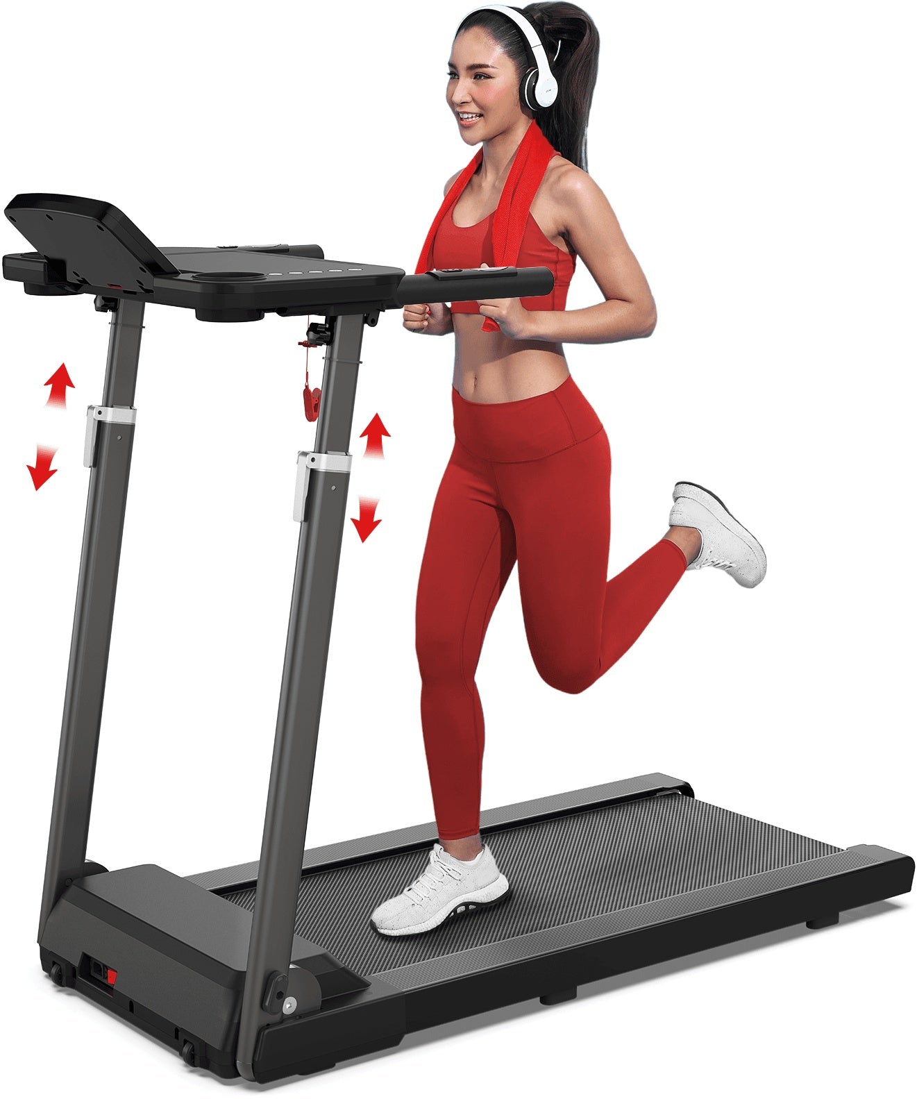 Foldable Treadmill JK68-6B – Bluetooth Music, Desk Workstation & Adjustable Height (3.0HP Motor) - Power Fit Zone