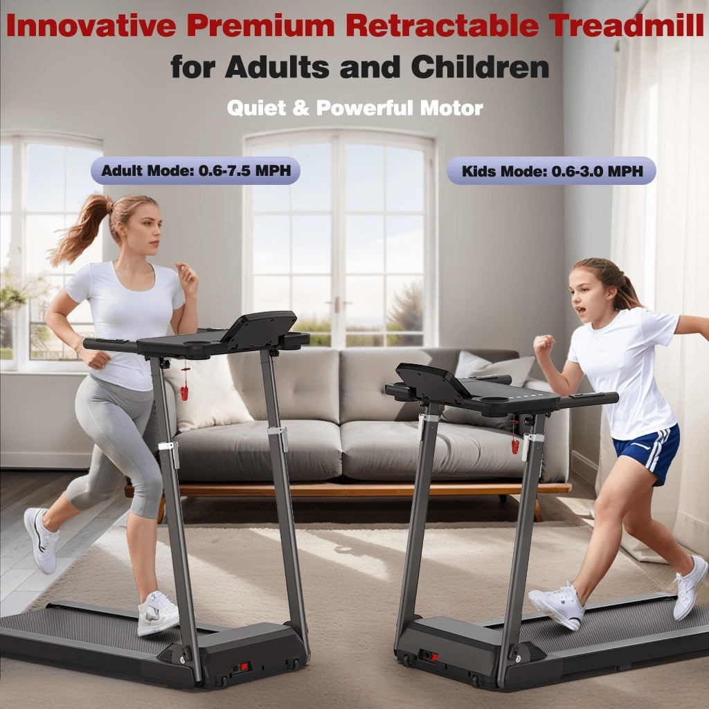 Foldable Treadmill JK68-6B – Bluetooth Music, Desk Workstation & Adjustable Height (3.0HP Motor) - Power Fit Zone