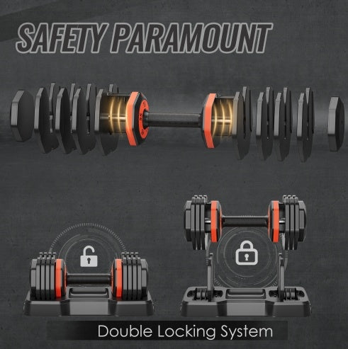 Adjustable Dumbbell Set (55LB) – 5-in-1 Free Weights for Home Gym & Full Body Workouts - Power Fit Zone