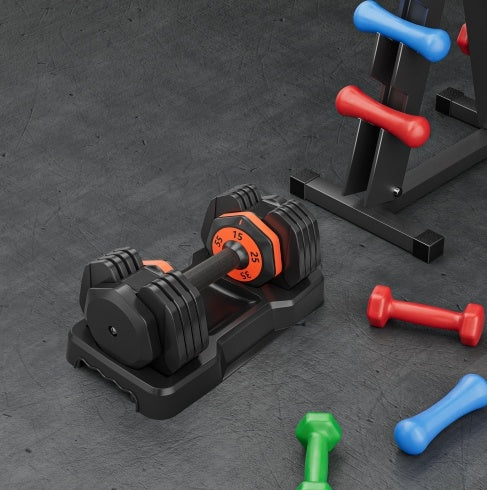 Adjustable Dumbbell Set (55LB) – 5-in-1 Free Weights for Home Gym & Full Body Workouts - Power Fit Zone