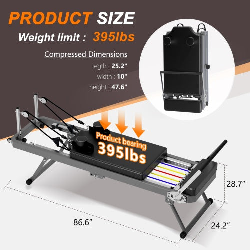 Foldable Pilates Reformer Bed – Professional Home & Studio Fitness Equipment - Power Fit Zone
