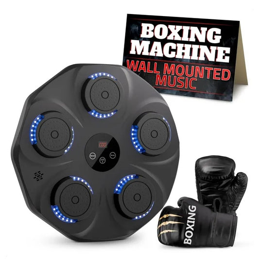 Bluetooth Music Boxing Machine – Wall-Mounted Smart Punching Pad with LED Display & 9 Training Modes - Power Fit Zone
