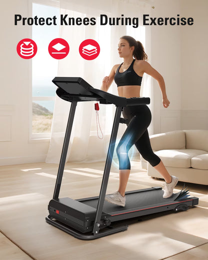 Foldable Treadmill with Incline – Compact Home Walking & Running Machine (2.5 HP, 12 HIIT Programs) - Power Fit Zone