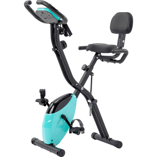 Folding Exercise Bike – 2-in-1 Upright & Recumbent with Adjustable Resistance - Power Fit Zone