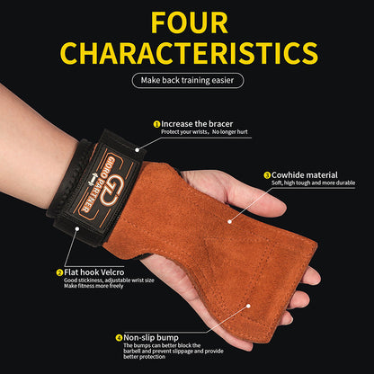 Cowhide Palm Protectors – Non-Slip Grip for Weightlifting & Fitness - Power Fit Zone