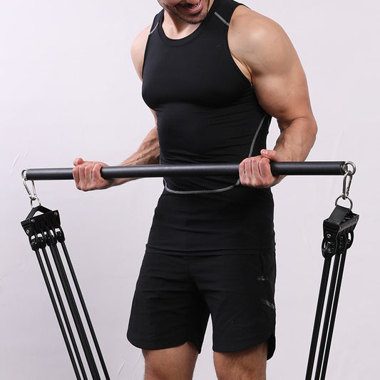 Pilates Bar with Bearing Ring – Portable Home Gym Stick for Full Body Workouts - Power Fit Zone