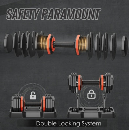 Adjustable Dumbbell Set (55LB) – 5-in-1 Free Weights for Home Gym & Full Body Workouts - Power Fit Zone